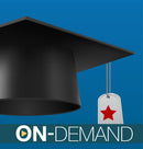 Black graduation cap with dog tags as the tassle with 'On-Demand' text