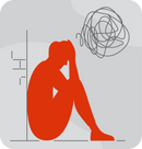 illistration of a student sitting alone
