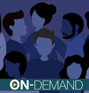 Silhouettes of people with 'On-Demand' text at the bottom on a blue background