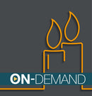 Candle icon with 'On-Demand' text on a dark gray background