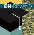 Graduation cap on  a camouflage pattern background with on-demand text