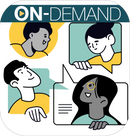 Four people in speech bubbles with on-demand text